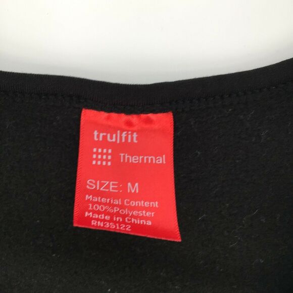 Tru Fit Thermal Round Neck Long Sleeve Long John Top Medium Black Base Layer M - Picture 3 of 5